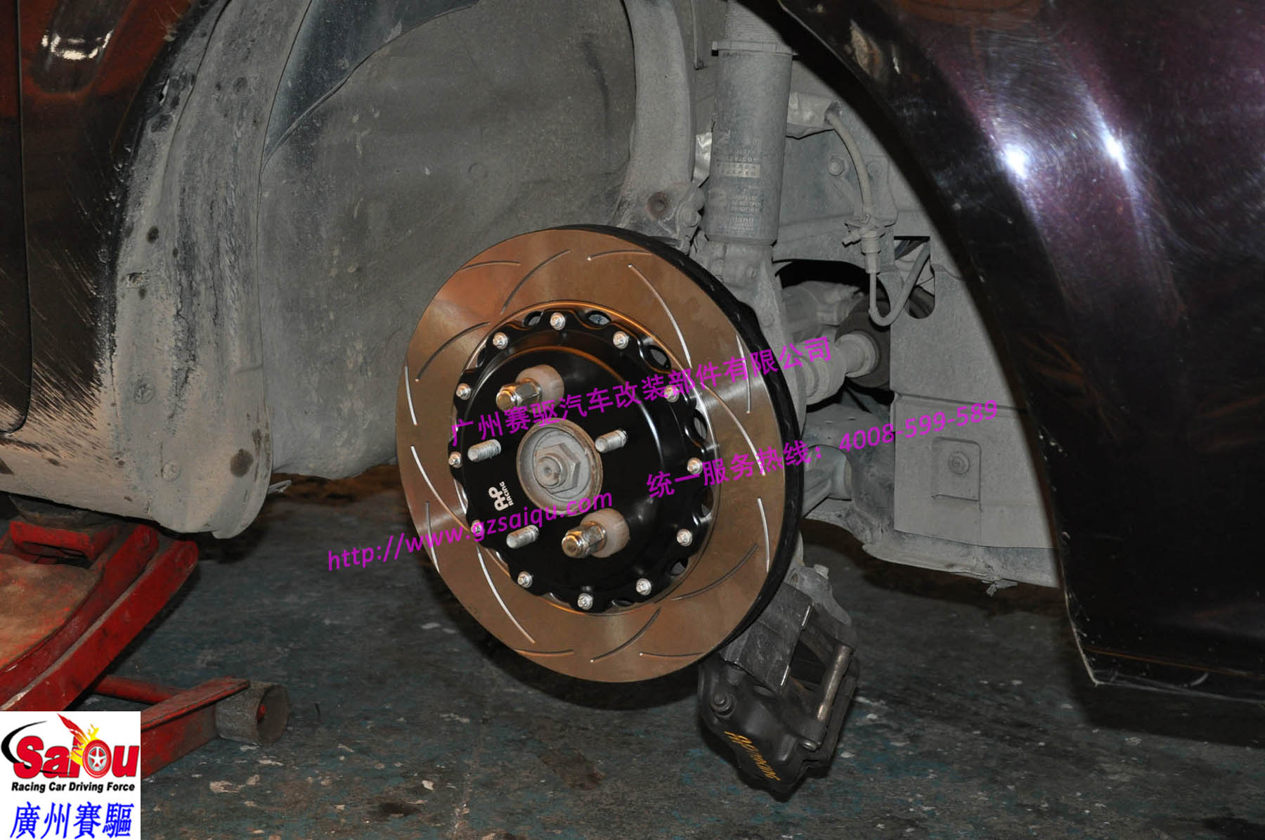 前右輪裝好線碟